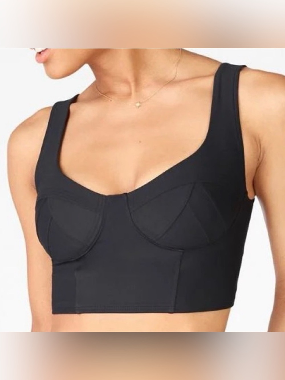 FABLETICS Charolette Bustier/Corset Style Low-Impact Sports Bra - Medium